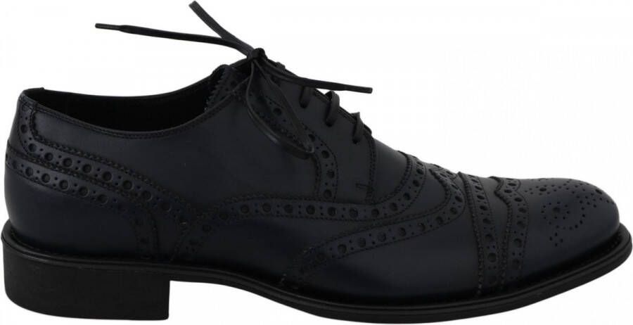 Dolce & Gabbana Donkerblauwe Leren Wingtip Oxford Jurkschoenen Blue