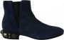 Dolce & Gabbana Suède enkellaarsjes met decoratieve studs Blue Dames - Thumbnail 1