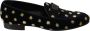 Dolce & Gabbana Elegante Fluwelen Loafers met Kroonborduursel Black - Thumbnail 1