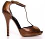 Dolce & Gabbana Bronzen Leren Plateau Pumps Schoenen Brown Dames - Thumbnail 1