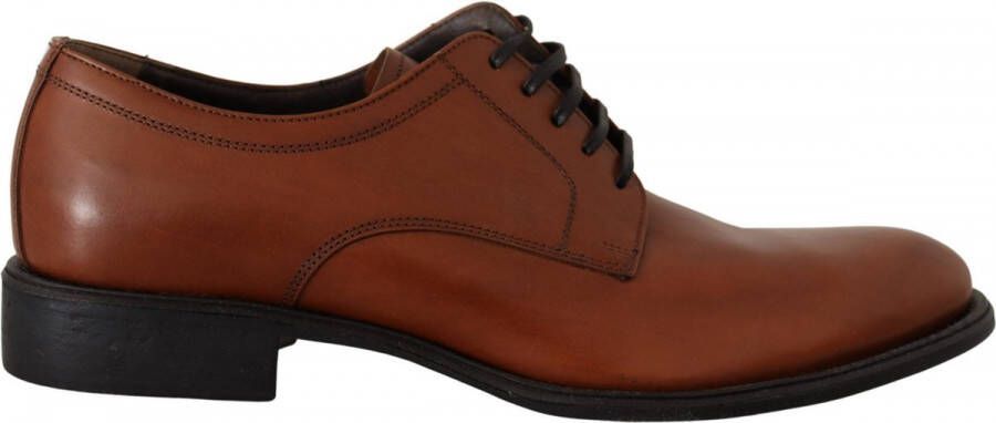 Dolce & Gabbana Brown Leather Lace Up Mens Formal Derby Shoes