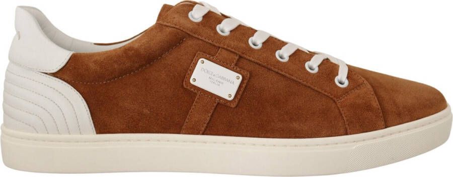 Dolce & Gabbana Bruin suède leren lage toppen sneakers schoenen