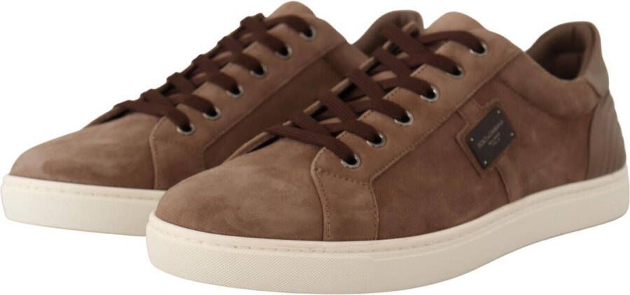 Dolce & Gabbana Brown Suede Leather Sneakers Shoes