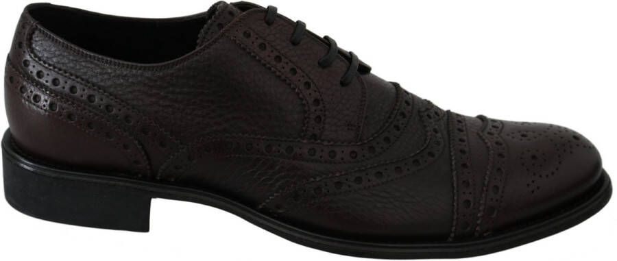 Dolce & Gabbana Bruin Leren Brogue Derby Schoenen Brown Heren