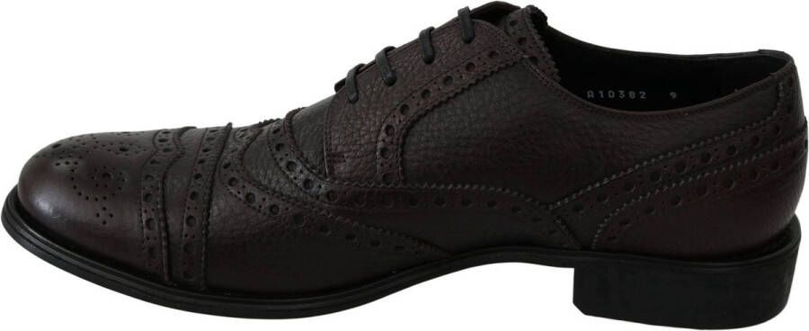 Dolce & Gabbana Bruin Leren Derby Brogue Schoenen Black Heren