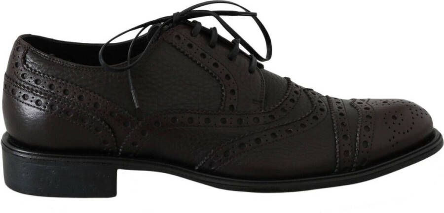 Dolce & Gabbana Bruin lederen vleugeltip derby formele schoenen