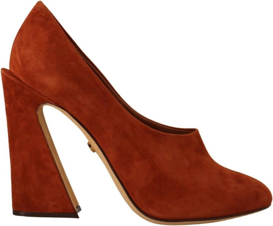 Dolce & Gabbana Bruin suède lederen blokhakken pumps schoenen