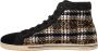 Dolce & Gabbana Beige Brown Wool Cotton High Top Sneakers Beige Heren - Thumbnail 1