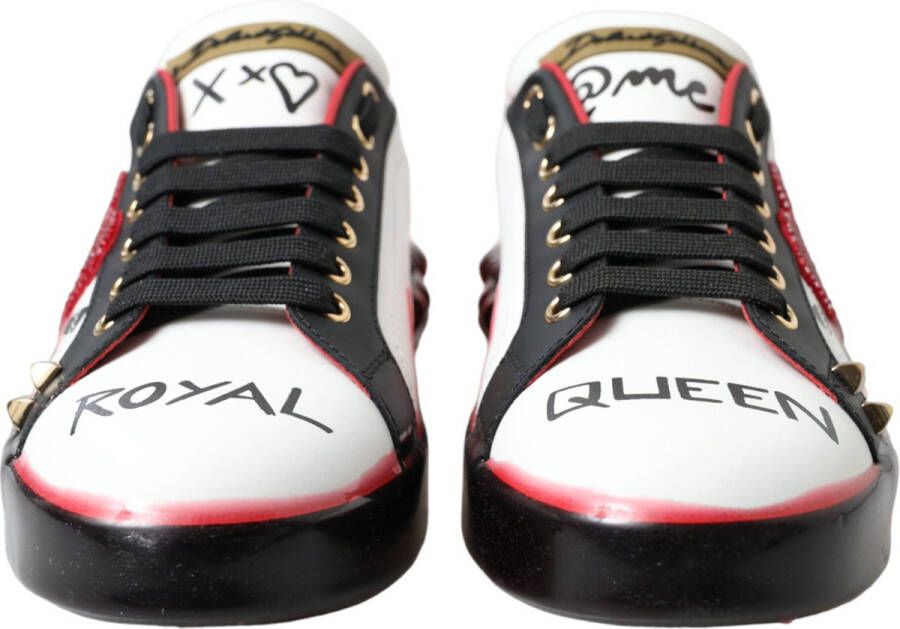 Dolce & Gabbana Crystal Heart Sneakers Leer