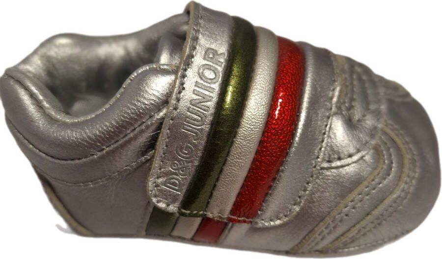 Dolce & Gabbana D&G BABY SNEAKER IN SILVER EN ITALIAN STRIPES