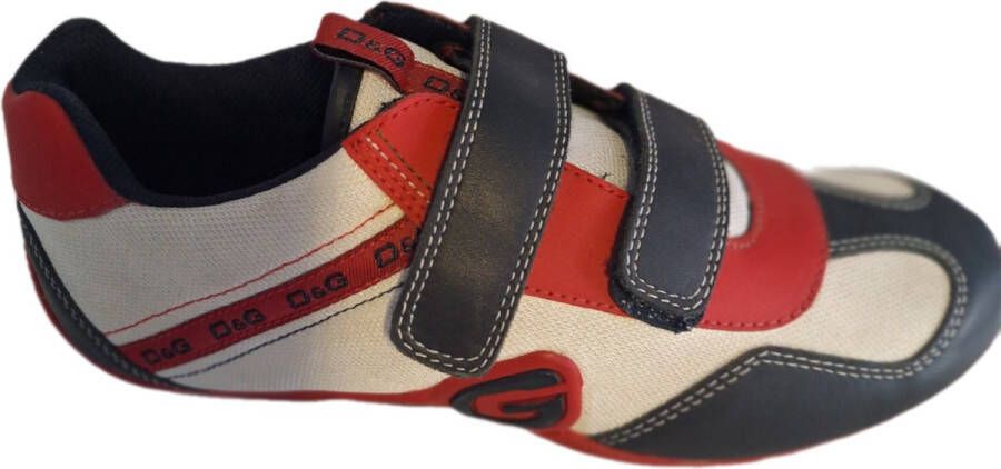 Dolce & Gabbana D&G VELCRO WHITE BLACK RED CANVAS LEDER