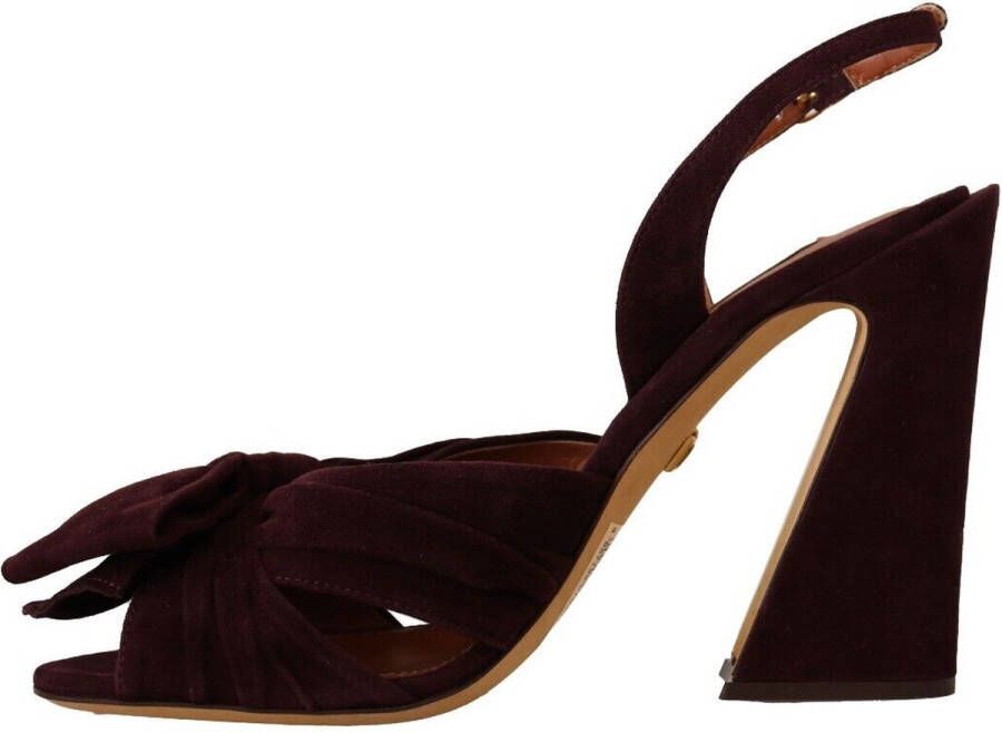 Dolce & Gabbana Donkerpaarse Suède Enkelband Sandalen Purple Dames