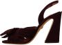 Dolce & Gabbana Donkerpaarse Suède Enkelband Sandalen Purple Dames - Thumbnail 1