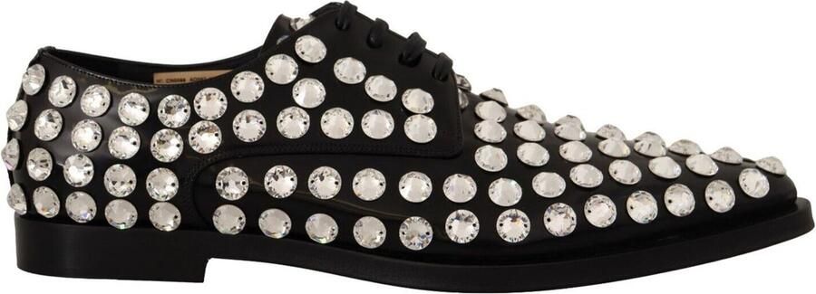 Dolce & Gabbana Crystal Loafers Leather Shoes Wo Black Flat Shoes - Foto 2
