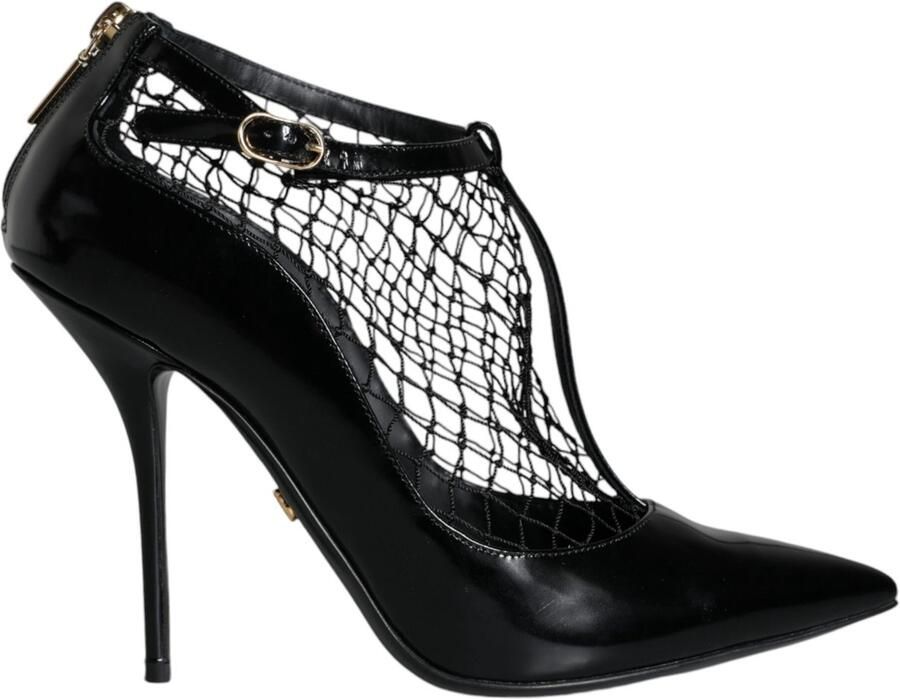 Dolce & Gabbana Fishnet Pumps Patent Leather Heels Wo Black