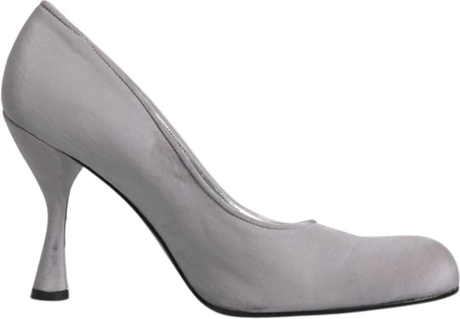 Dolce & Gabbana Grijze Suède Hoge Hakken met Logo
