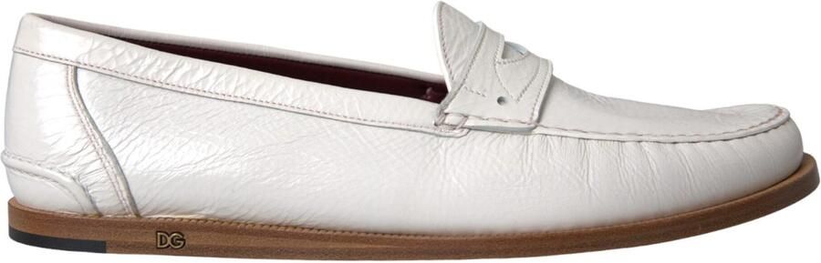 Dolce & Gabbana Leather Penny Loafers Classic Design Off White