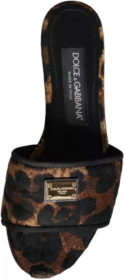 Dolce & Gabbana Preloved Leopard Print Slides SlipOn Sandals Wo Brown Flat Shoes