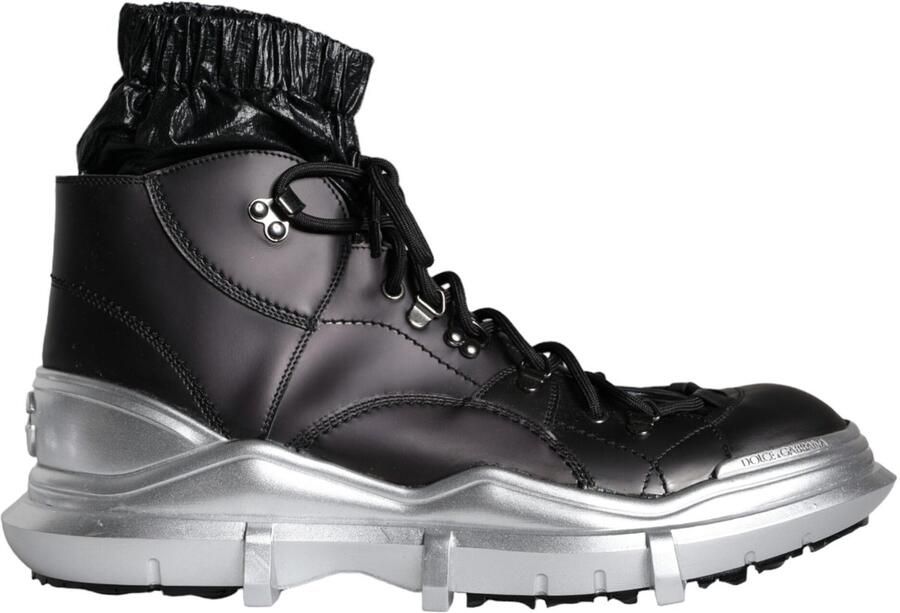 Dolce & Gabbana Zwarte Nylon Galileo High Top Sneakers