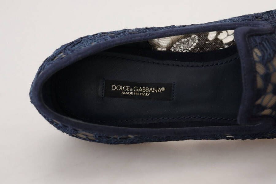 Dolce & Gabbana Blauwe Leren Loafers Stijlvol en Comfortabel Blue Dames