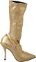 Dolce & Gabbana Elegante Gouden Laarssokken met Strassstenen Yellow Dames - Thumbnail 1