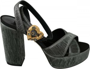 Dolce & Gabbana Heart Heels Sandals Platform Shoes Grijs Dames
