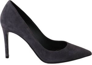 Dolce & Gabbana Grijze suède lederen stiletto schoenen hakken