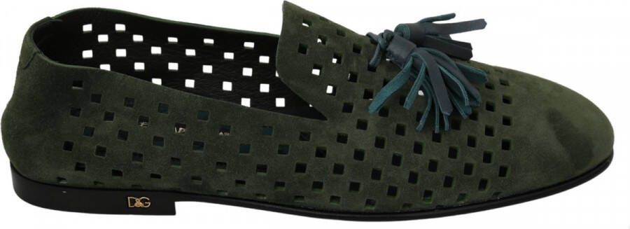 Dolce & Gabbana Groene Suède Ade de Slippers Loafers Schoenen Green