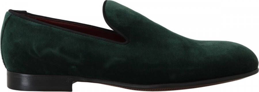 Dolce & Gabbana Groene suède leren pantoffels loafers