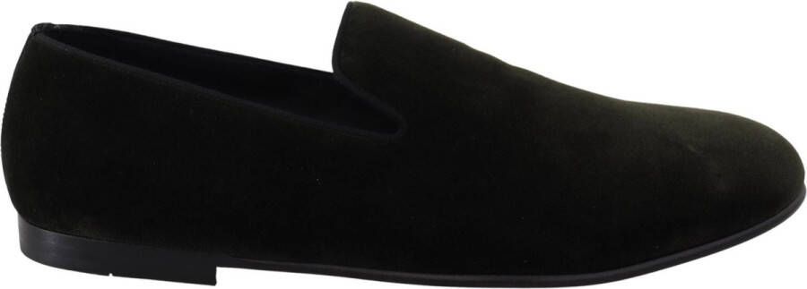 Dolce & Gabbana Green Velvet Slip On Mens Loafers Shoes