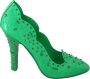 Dolce & Gabbana Groene Kristallen Bloemen Cinderella Hakken Green Dames - Thumbnail 1