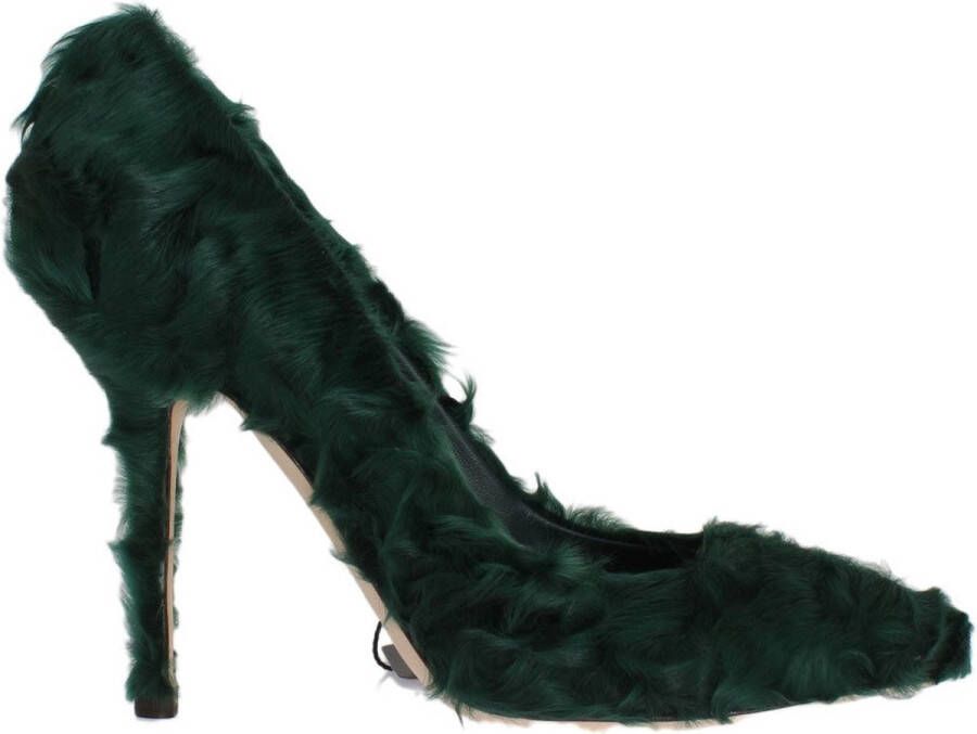 Dolce & Gabbana Groene Xiangao Lamsvacht Leren Pumps Green Dames
