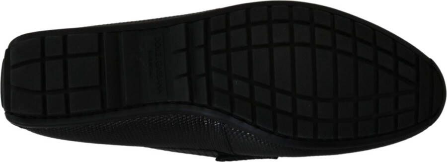 Dolce & Gabbana Zwarte hagedis lederen platte loafers schoenen