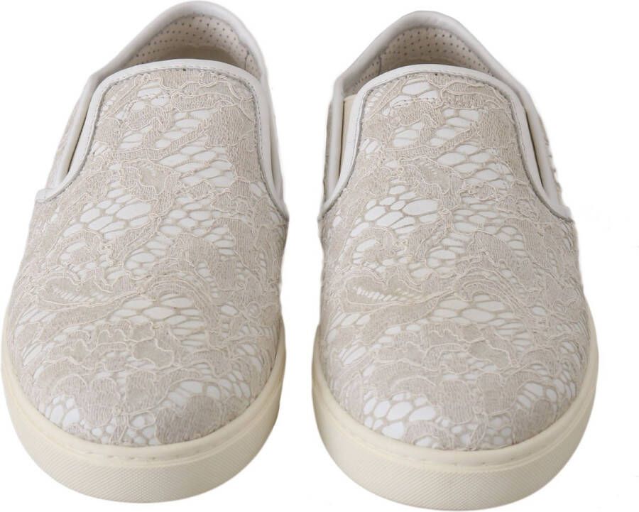 Dolce & Gabbana Elegante Off White Loafers voor dames White Dames