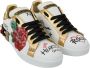 Dolce & Gabbana Witte Rozen Sequined Crystal Sneakers Multicolor Dames - Thumbnail 1