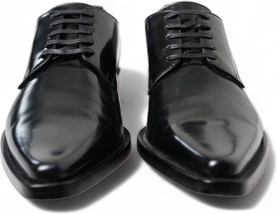 Dolce & Gabbana Zwarte Leren Veterschoenen Black Dames