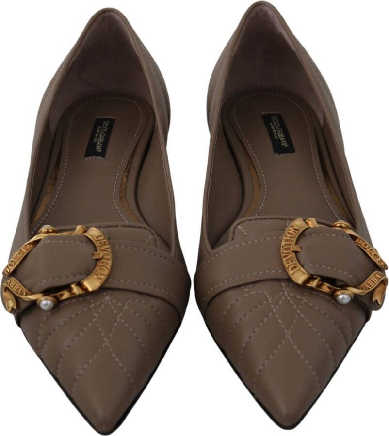 Dolce & Gabbana Blauw lederen geperforeerde slip op loafers schoenen