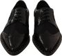 Dolce & Gabbana Zwarte Leren Sheer Wingtip Schoenen Black Dames - Thumbnail 1