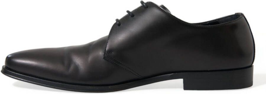 Dolce & Gabbana Zwarte Leren Veterschoenen Derby Model Black Heren