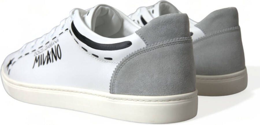 Dolce & Gabbana Wit Grijs Leren Love Milano Sneakers White Heren