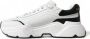 Dolce & Gabbana Chique Zwarte en Witte Leren Sneakers White Dames - Thumbnail 1