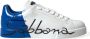 Dolce & Gabbana Leren Lage Sneakers Wit Blauw - Thumbnail 1