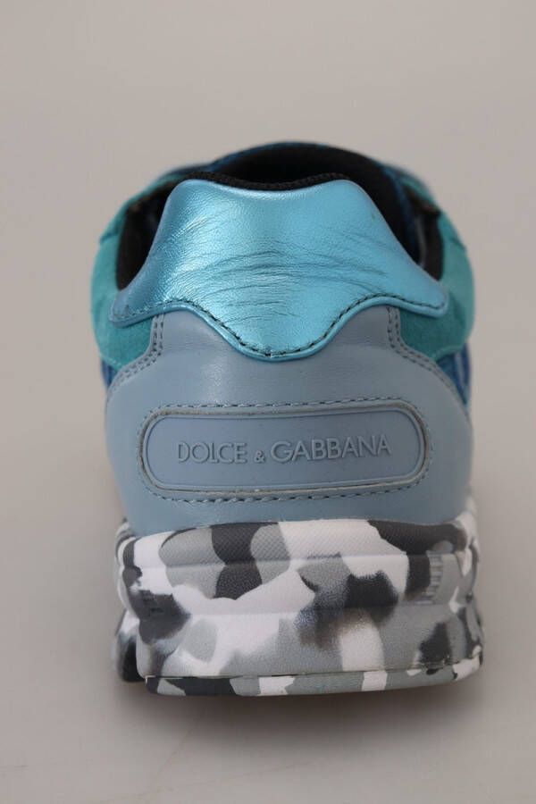 Dolce & Gabbana Italiaanse Logo Detail Lage Top Sneakers Blue Heren