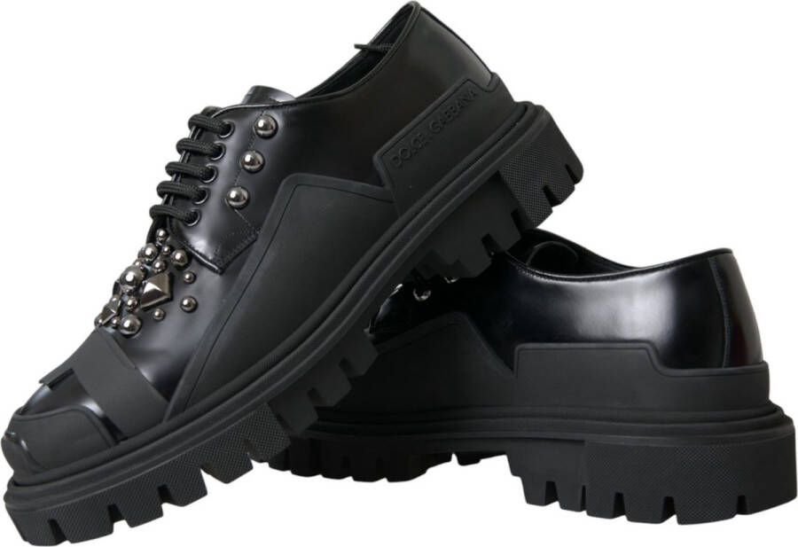 Dolce & Gabbana Studded Leather Trekking Sneakers Black Heren