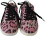 Dolce & Gabbana Roze Luipaardprint Leren Sneakers Pink Dames - Thumbnail 1