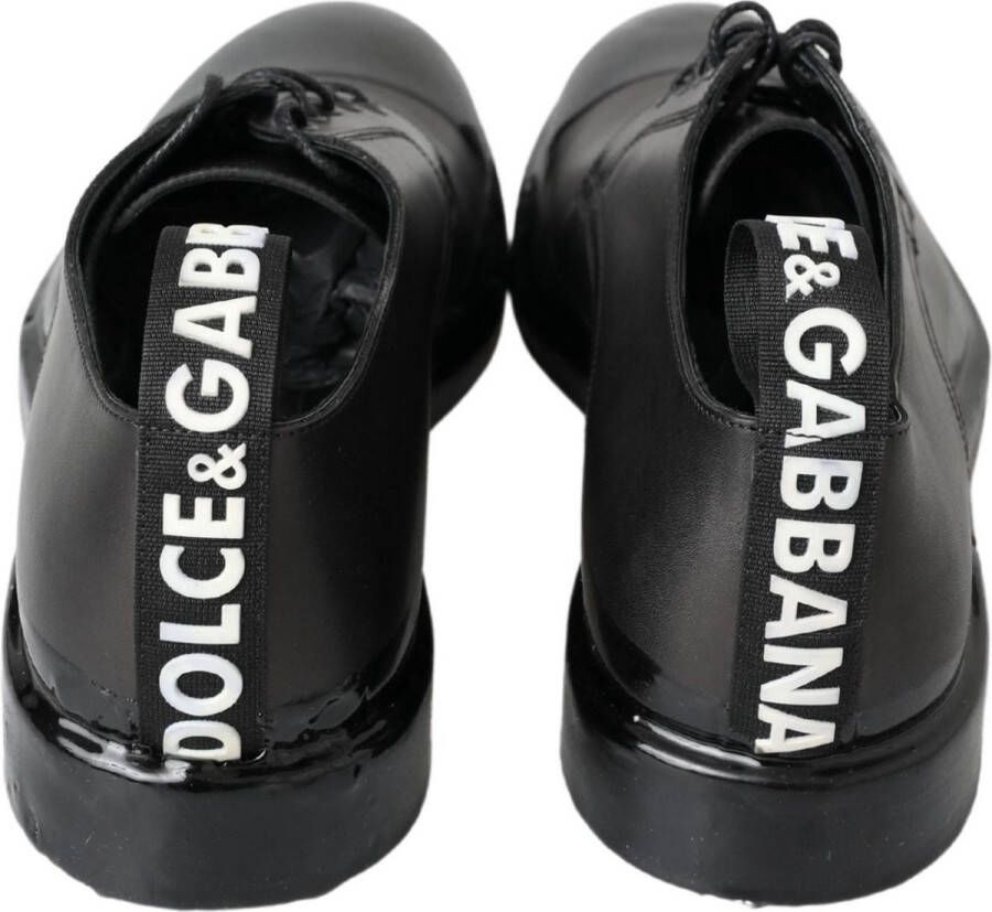 Dolce & Gabbana Elegante Derby Veterschoenen in Zwart Black Heren