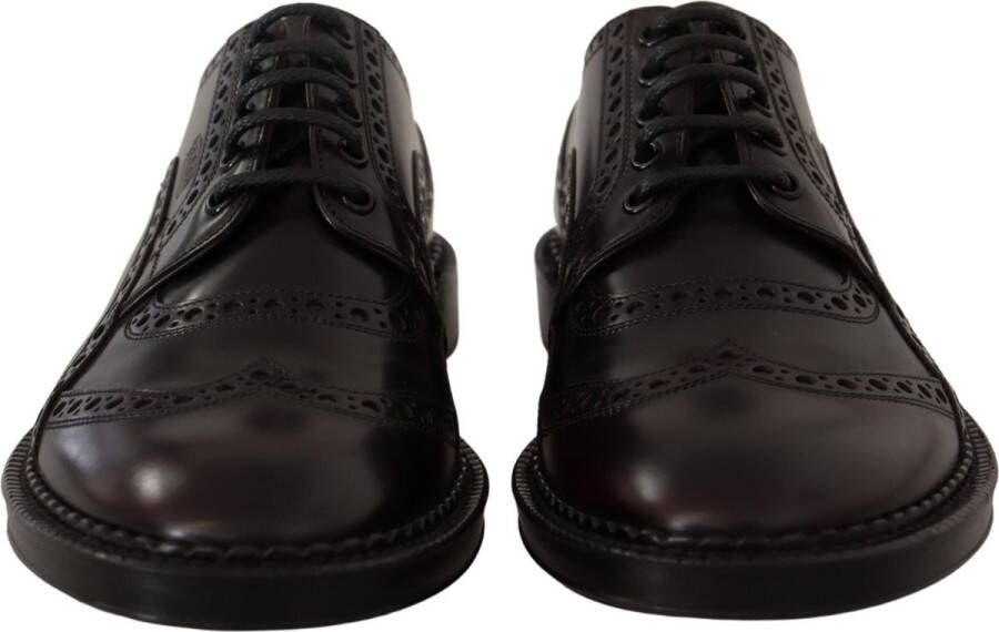 Dolce & Gabbana Leren Derbies Vetersluiting Geperforeerd Detail Black Heren