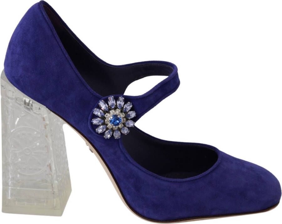 Dolce & Gabbana Paarse Suède Kristal Pumps Hakken Schoenen Purple Dames