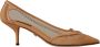 Dolce & Gabbana Stijlvolle Beige Mesh Pumps met Zilveren Kettingen Beige Dames - Thumbnail 1