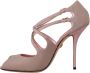 Dolce & Gabbana Roze Glitter Peep Toe High Heels Sandalen Pink Dames - Thumbnail 2